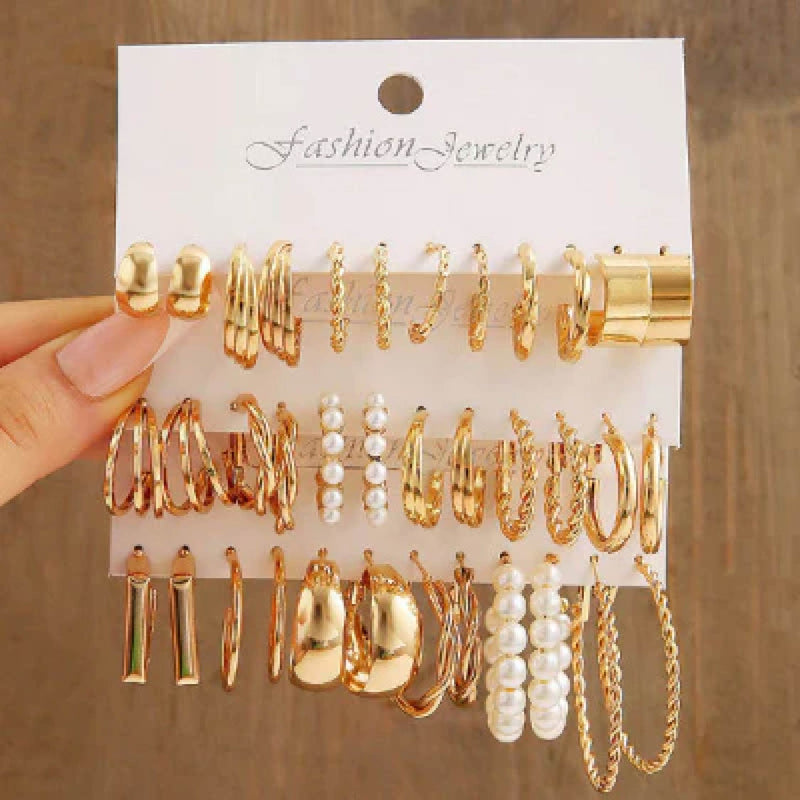6 Pairs Pearl Earrings