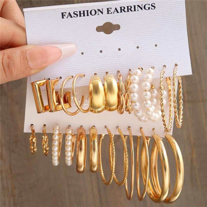 6 Pairs Pearl Earrings